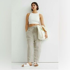 90- Linen blend pull-on trouser pants size small , with pockets